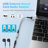 Usb To 3.5Mm Jack Audio Adapter, 2Pack Usb A To 3.5Mm Trrs 4-Pole Audio Aux Cable External Stereo Sound Card Female Headset For Ps4/Ps5/Spearker/Computer/Pc/Mac/Linux/Laptop/Desktops/Docking Station