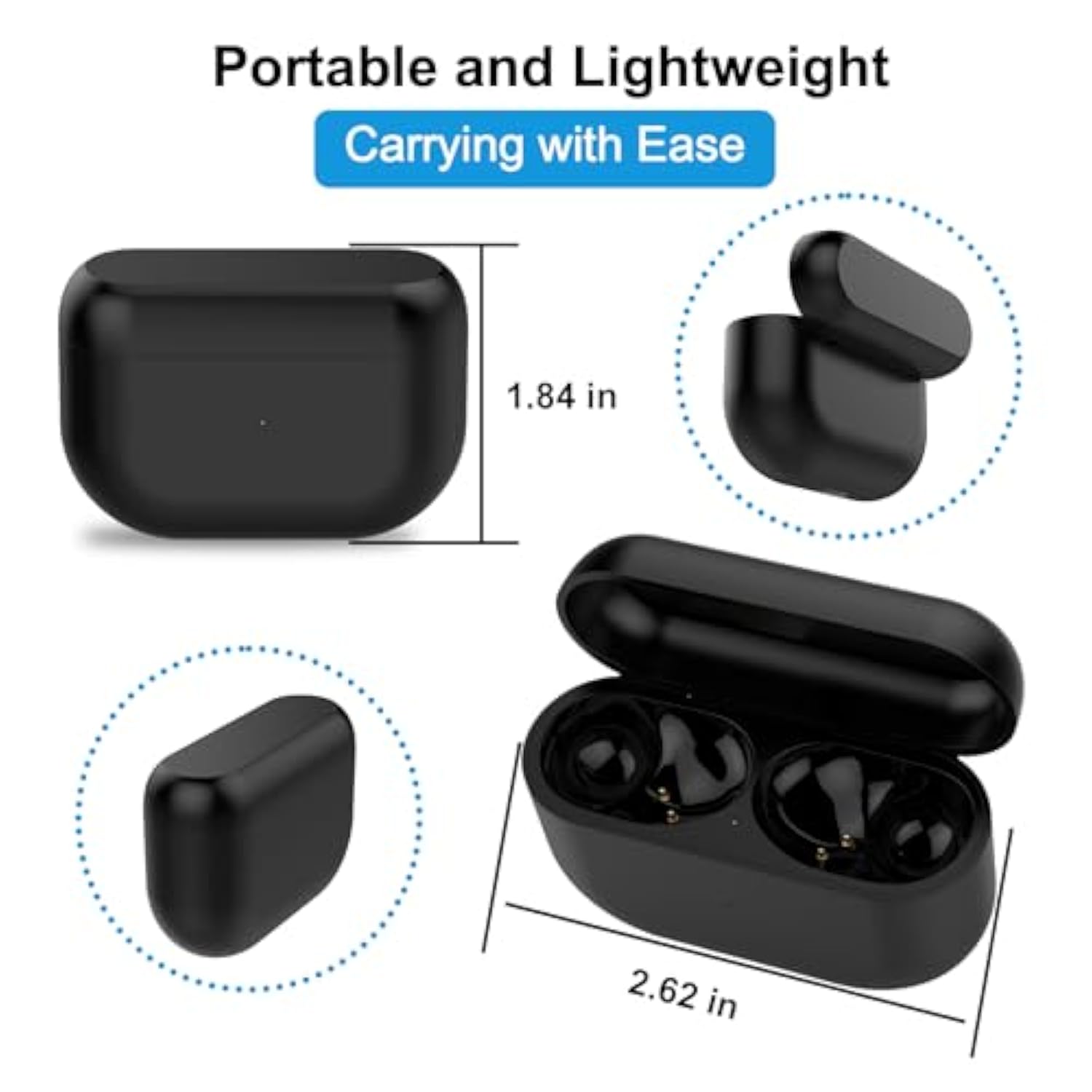 Charging Case Replacement Compatible With Jabra Elite10 And Jabra Elite 10 Gen 2 (Black)
