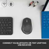 M720 Triathlon Multi-Device Wireless Mouse, Bluetooth, Usb Unifying Receiver, 1000 Dpi, 6 Programmable Buttons, 2-Year Battery, Compatible With Laptop, Pc, Mac, Ipados - Black