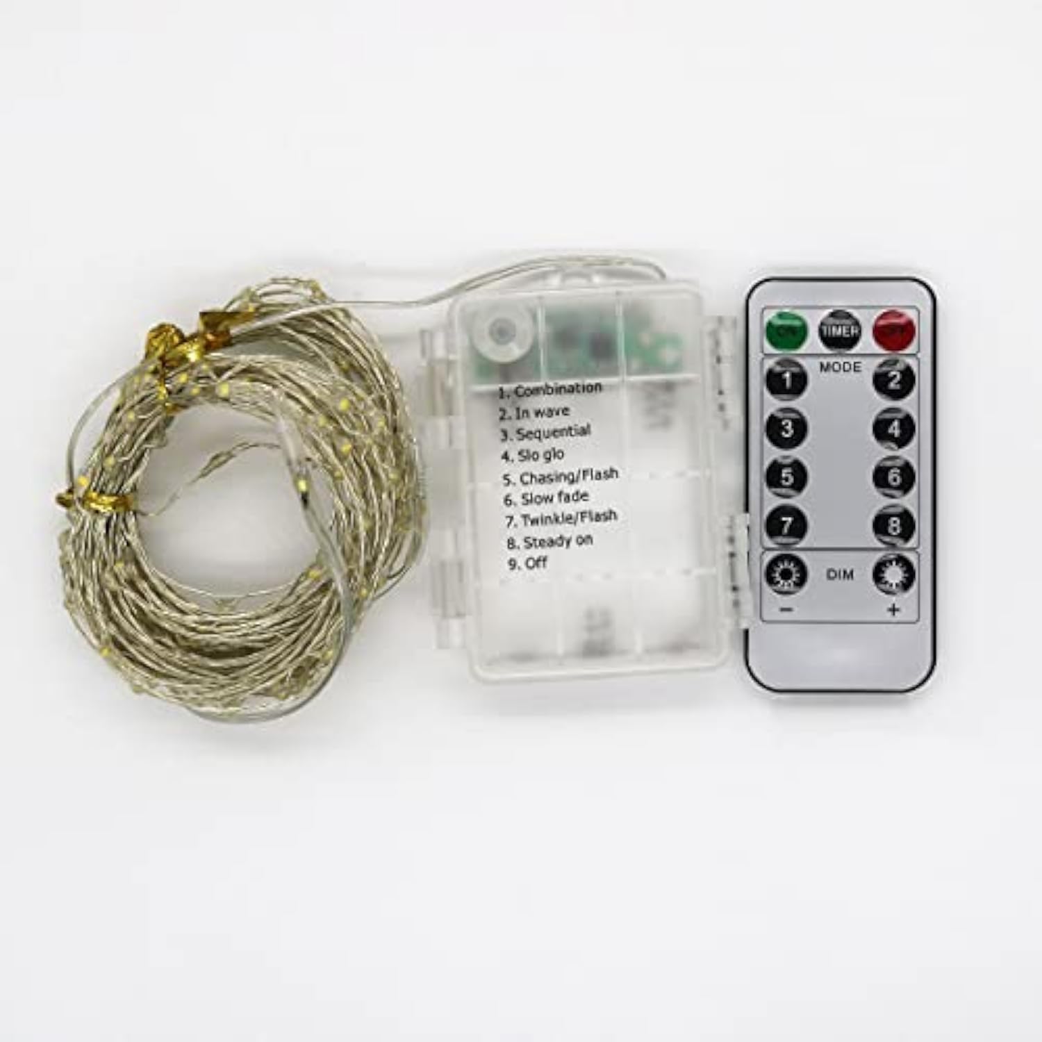 40 Ft 240 Led'S Silver Wire Lights,Remote Battery Operated Led String Lights 8 Lighting Mode Waterproof With 13 Key Remo