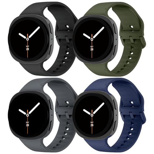 Silicone Bands for Samsung Galaxy Watch 8 Band 40mm 44mm Women Men, No Gap Soft Sport Replacement Strap for Samsung Galaxy Watch 8 Classic Band 46mm