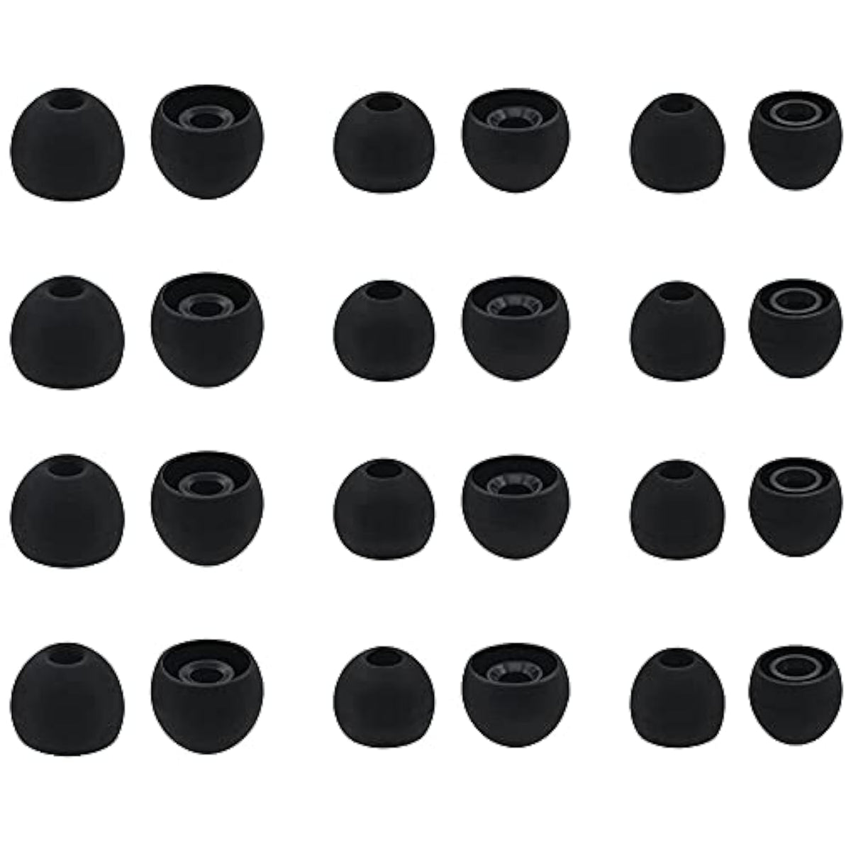 Ear Tips For In-Ear Headphones, S/M/L Sizes 12 Pairs Soft Silicone Earbuds Tips Eartips With 3.8Mm Connector Hole, Fit Most In-Ear Earbuds(Inner Hole 3.8Mm -4.8Mm) 12 Pairs, Black, S/M/L