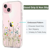 Case Compatible With Iphone 15 Case Clear With Design Embossed Floral Pattern Soft Tpu Bumper Slim Protective 6.1 Inch (Flower Bouquet)