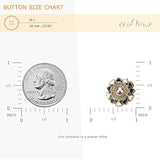Faux Pearl Center Black White Enamel Edge Sewing Shank Buttons 20 Pcs