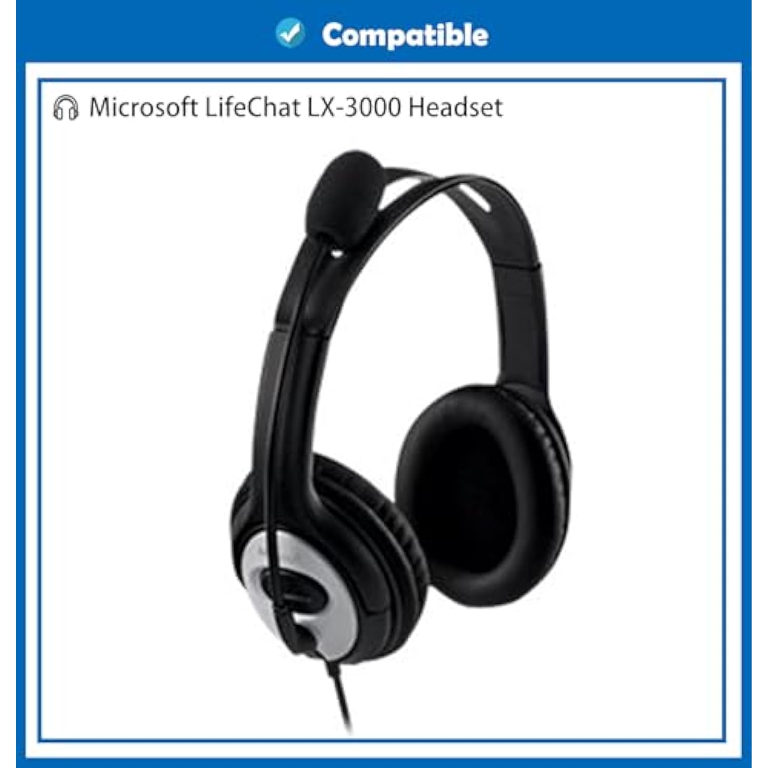Professional Ear Pads Replacement Cushion Earpads Compatible With Microsoft Lifechat Lx-3000 Lx 3000 Lx3000 Headset,Replacement Ear Pad With Skin-Friendly Protein Leather And Memory Foam