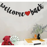 Welcome Back Banner Black Back To School Party Hanging Banner Welcome Back Garland For Welcome First Day Of School Party Classroom Decorations