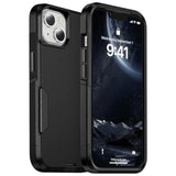 Heavy Duty Rugged Dual-Layer Black Case for iPhone 13, 14, and 15