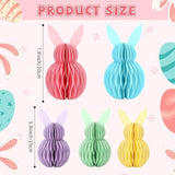 5Pcs Easter Bunny Honeycomb Centerpiece Easter Party Table Decorations 3D Paper Rabbit With Magnet Pastel Table Ornament For Home Office Kitchen Easter Gift Holiday Party Table Supplies