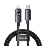 36W Usb C To Lightning Cable With Horizontal Led Display 4Ft Length Nylon Braided Lightning Usb C Fast Charging Cable Fit For 14 13 12 11/Pro/Promax/Plus, Ipad, Airpods, Itouch