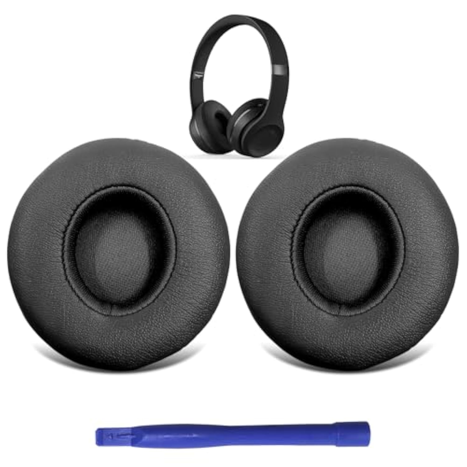 Earpads Cushions Replacement For Beats Solo 2 & Solo 3 Wireless On-Ear Headphones, With Soft Protein Leatherette Ear Cushions And Acoustic Foam Earcups (Black)