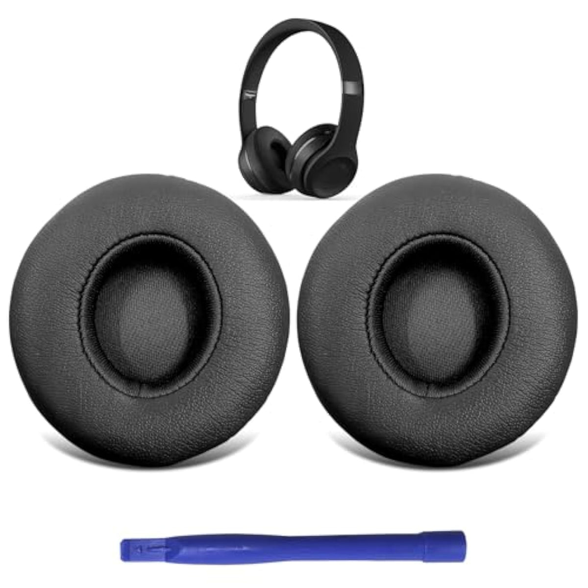 Earpads Cushions Replacement For Beats Solo 2 & Solo 3 Wireless On-Ear Headphones, With Soft Protein Leatherette Ear Cushions And Acoustic Foam Earcups (Black)