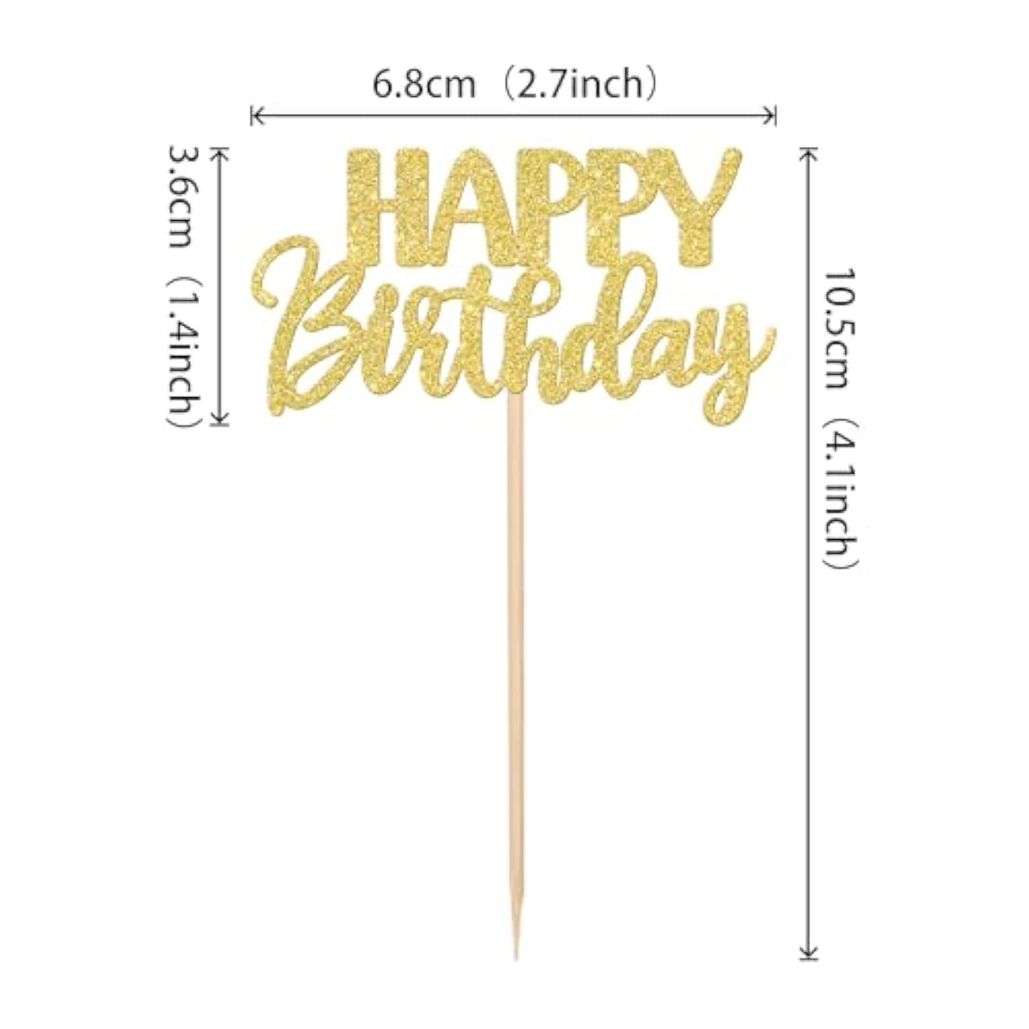 30 Pcs Happy Birthday Cupcake Toppers Glitter Happy Birthday Cupcake Picks For Celebrating Anniversary Theme Party Cake Decorations Supplies Gold
