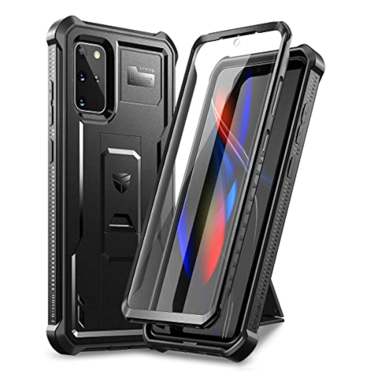For Samsung S20 Plus Case, [Built In Screen Protector And Kickstand] Heavy Duty Grade Protection Shockproof Protective Cover For Samsung S20 Plus - Black
