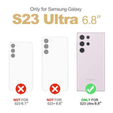 For Samsung Galaxy S23 Ultra Clear Case 6.8" (Only), [Built-In Screen Protector] Full Body Protective Hard Shell+Soft Tpu Phone Case For Samsung S23 Ultra -(Dark Purple Edge)