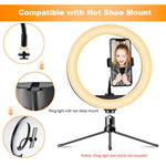 Ring Light Phone Holder Universal Phone Holder For Ring Light With 1/4 And Hot Shoe Adapter, Flexible Phone Mount For Ringlight And Tripod Stand