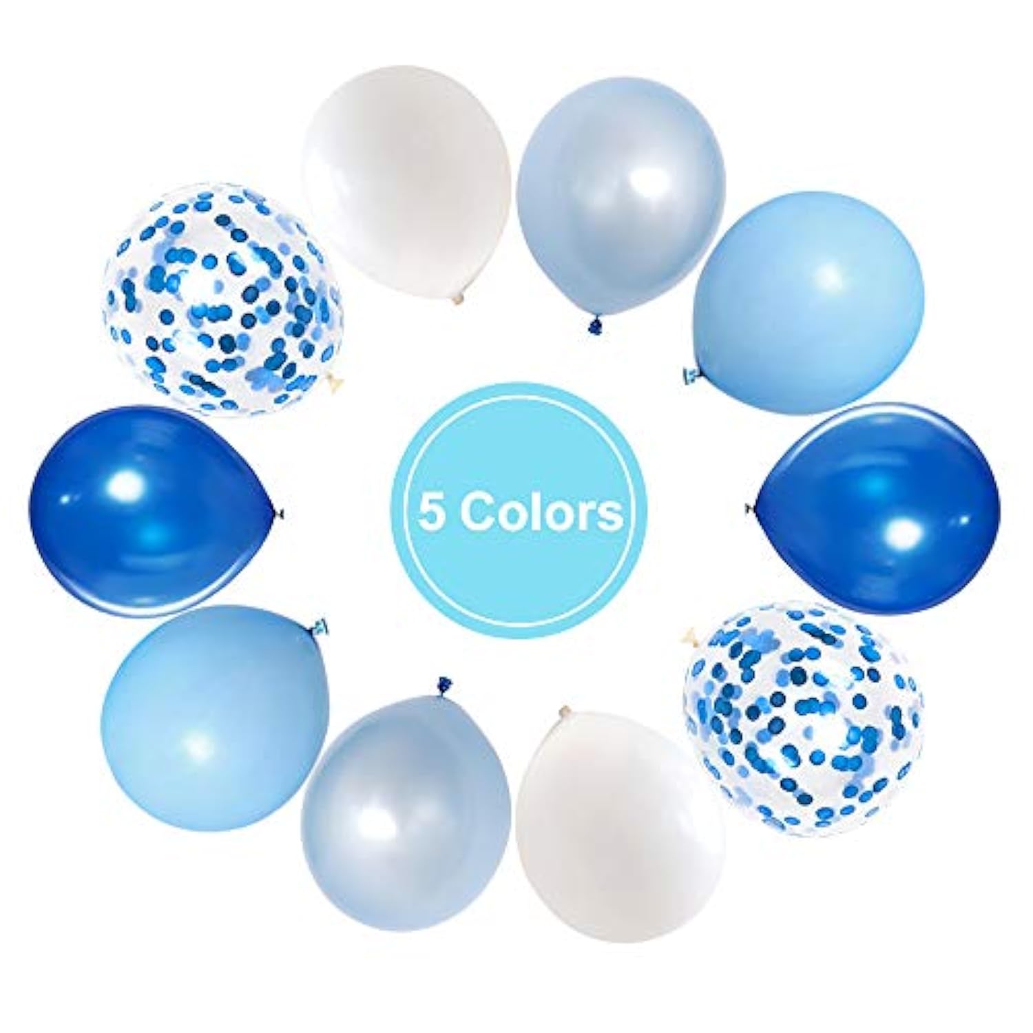 Royal Blue Confetti Balloon Set: 50-Piece Party Decorations