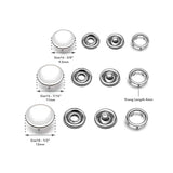 20 Sets 12Mm Pearl Snaps Fasteners Pearl-Like Prong Snap Button For We