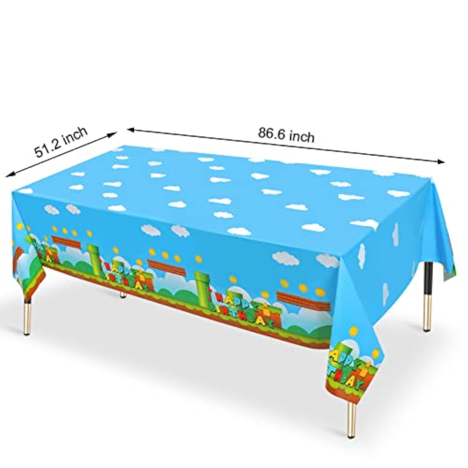 3pcs Gaming Table Covers – Video Game Birthday Party Tablecloths