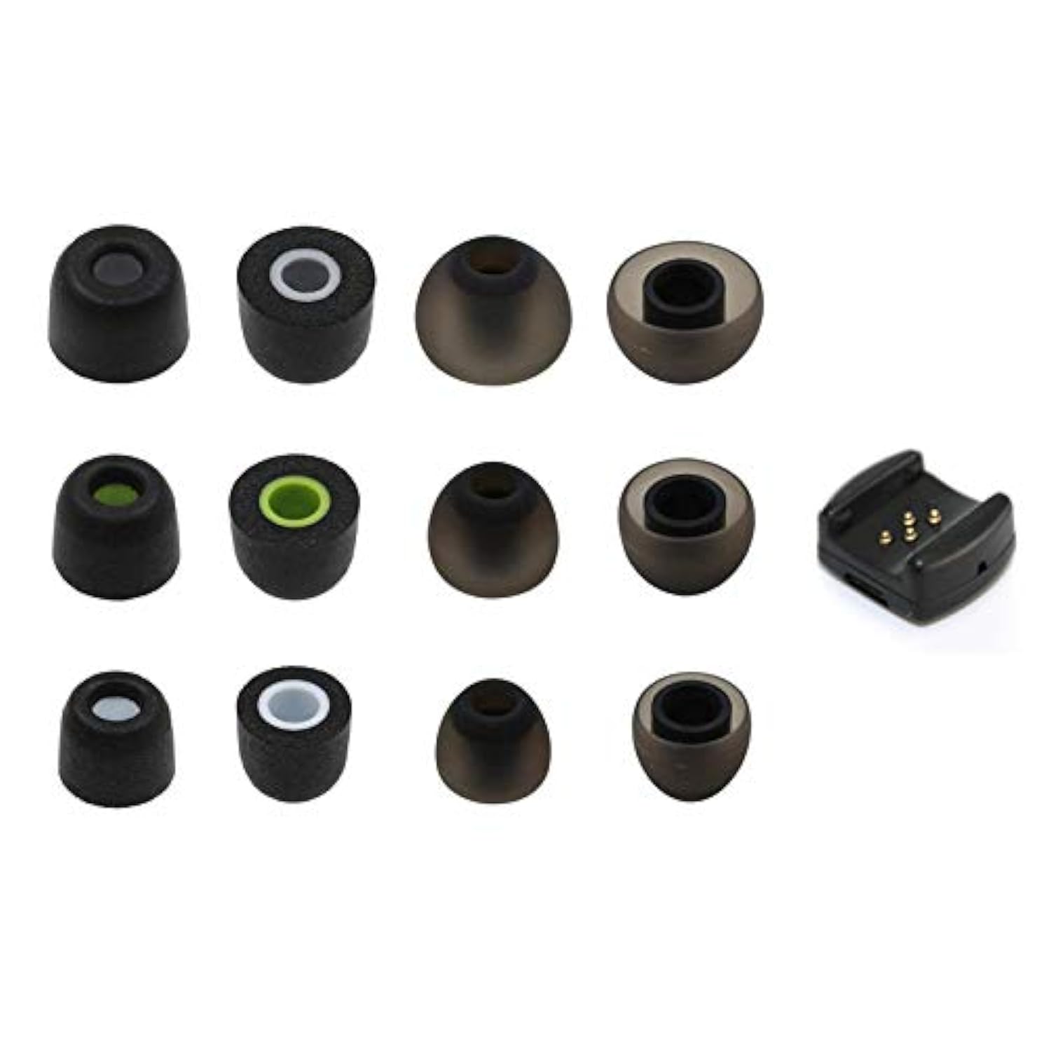 Accessories Set For Jay Bird Bluebuds X, X2, X3 & X4 Sport Headphones (3 Pair Memory Foam, 3 Pair Silicone Rubber Replacement Earbuds, Ear Tips & 1 Charging Clip)