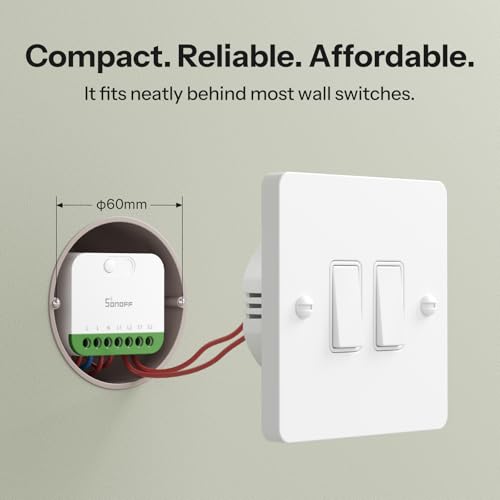 Mini Duo (Matter Over Wifi) 2 - Channel Wifi Smart Switch, Matter - Enabled, 16A Total Load, Compact For Standard Boxes, Remote & Automated Control