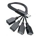 Usb 1 To 4 Splitter, Usb 2.0 A Male To 4 Usb Female Jack Y Splitter Hub Power