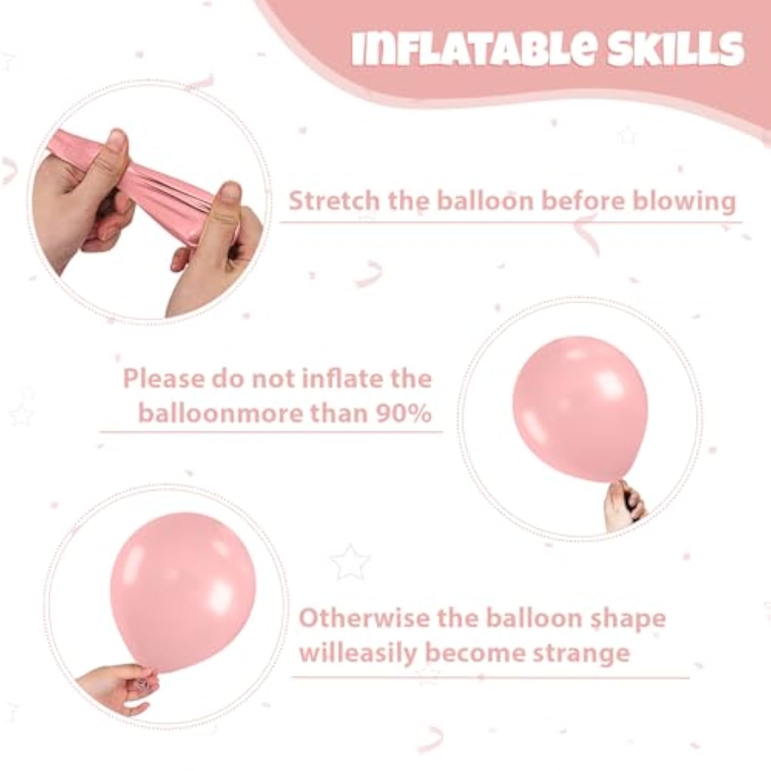 Pink And Gold Balloons, 50Pcs 12 Inch Retro Blush Pink Cream White Double Stuffed-Pink Metallic Gold Confetti Boho Ballon For Birthday Bridal Shower Wedding Party Decorations