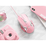Aj120 Wired Gaming Mouse, Ergonomic Led Backlit Usb Gamer Mice Computer Laptop Pc, For Windows Mac Linux Os, Pink