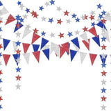 4Th Of July Patriotic Decorations Set Glitter Star Streamers Pennant Bunting Banner Red White Blue Garland For Independence Day Veterans Labor Day Decor Holiday Memorial Day Party Supplies