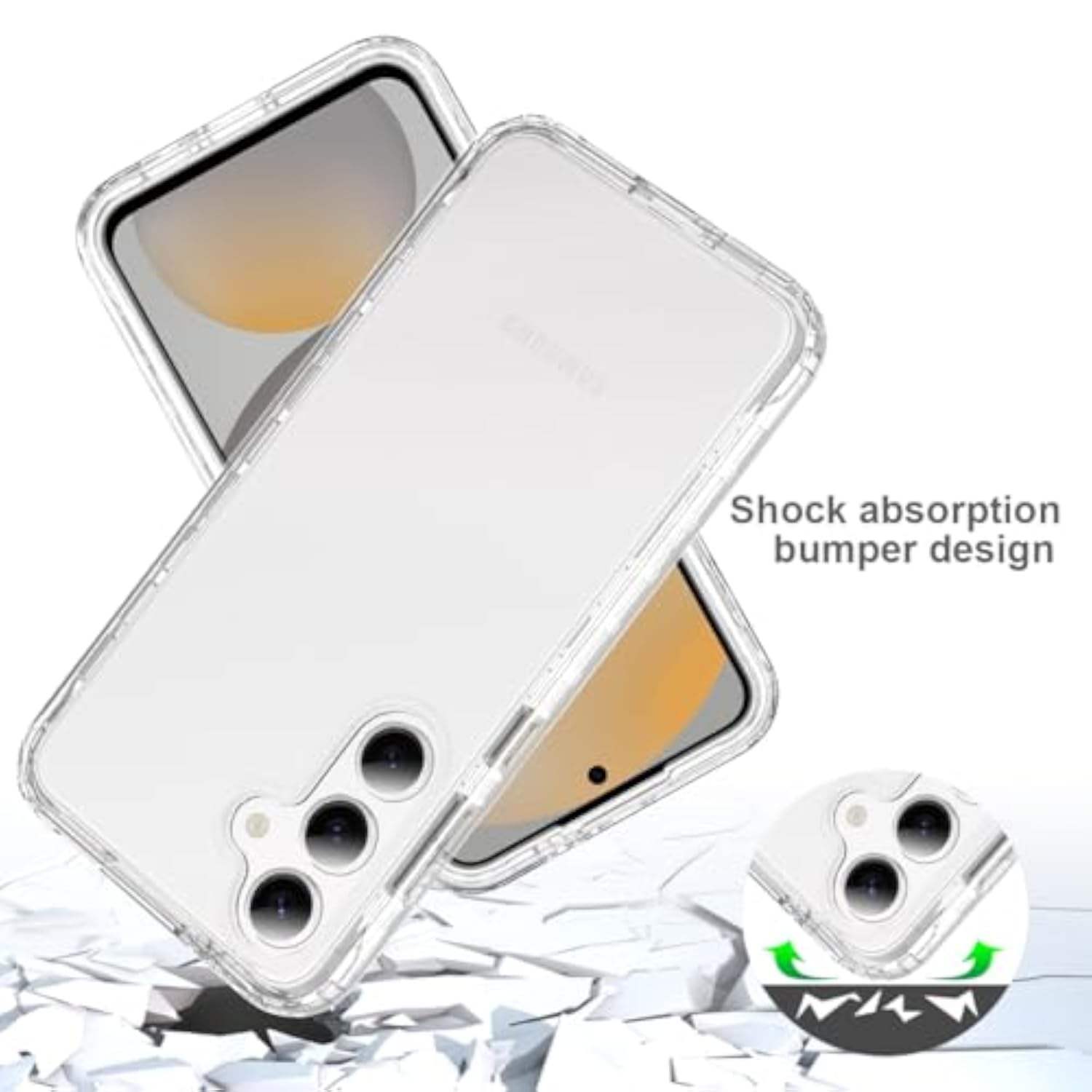 Clear Protective Case and Screen Protector for Samsung Galaxy S25 Plus 5G