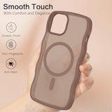 Magnetic For Iphone 13 Mini Case,Curly Wavy Translucent Frosted [Compatible With Magsafe] Slim Anti-Slip Protective Phone Cover Case For Iphone 13 Mini 5.4",Desert Titanium