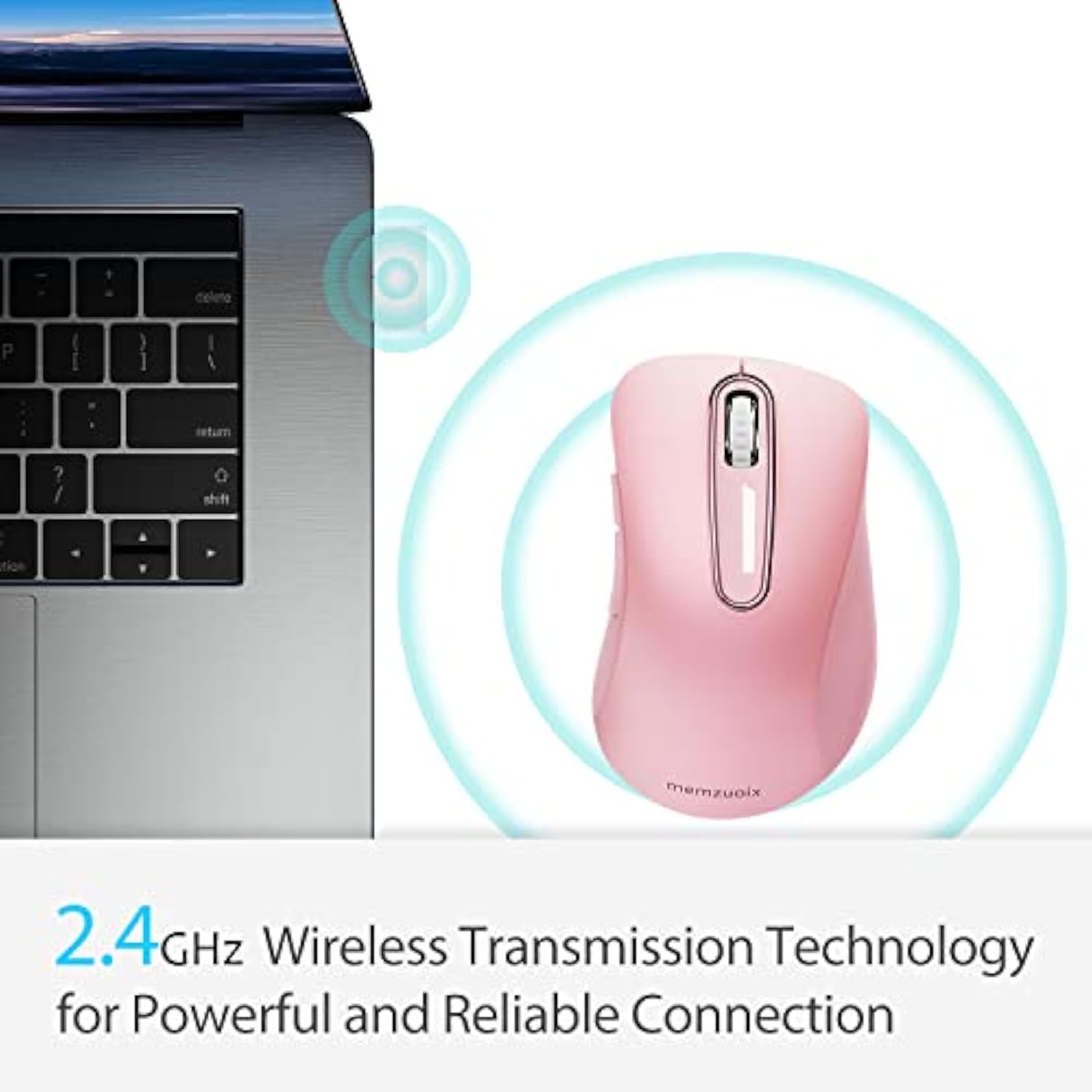 2.4G Wireless Mouse, 1200 Dpi Mobile Optical Cordless Mouse With Usb Receiver,