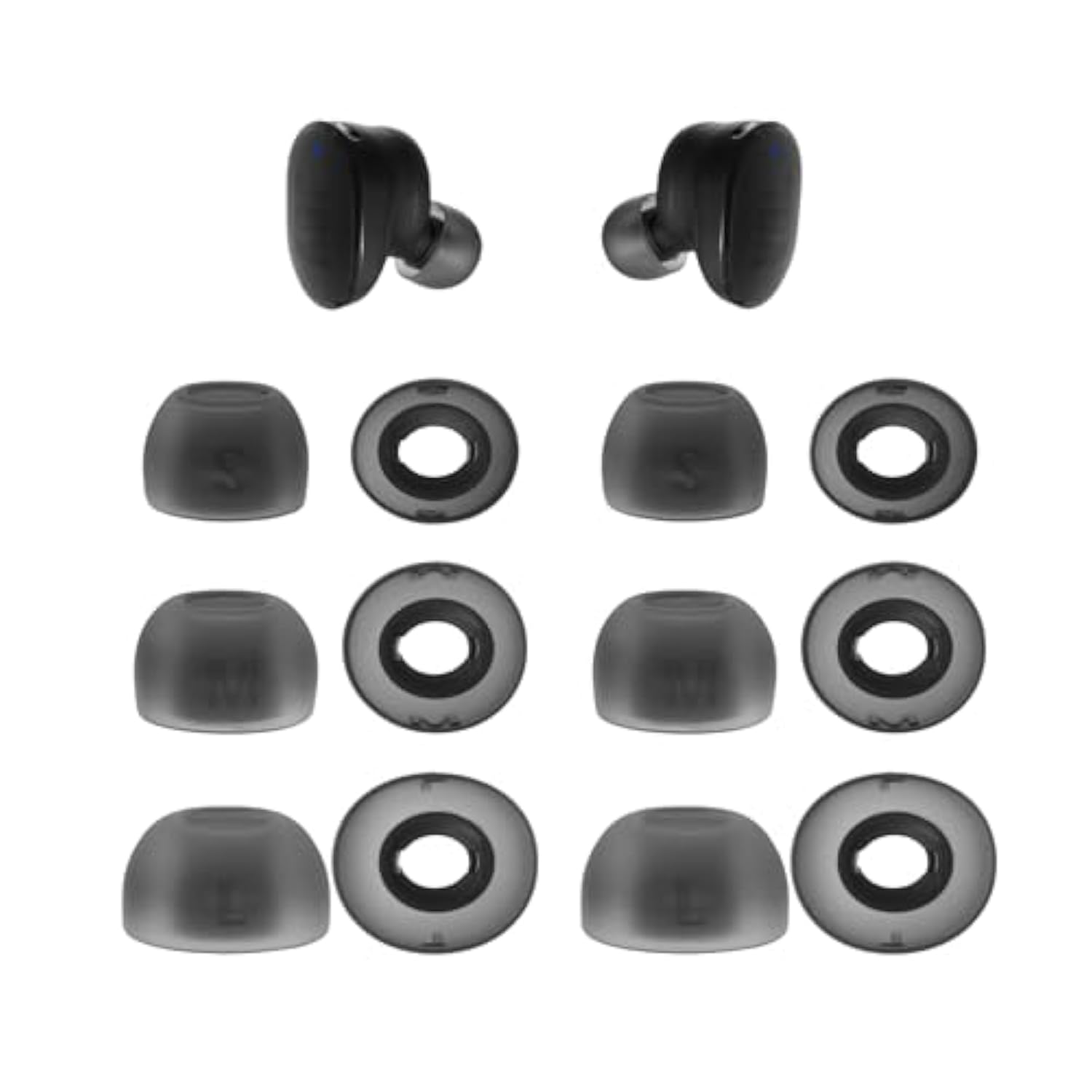 Ear Tips Replacement For Jbl Tune Buds, Jbl Tune Buds 2, Soft Silicone Earbuds Tips 6 Pairs (S/M/L) Black