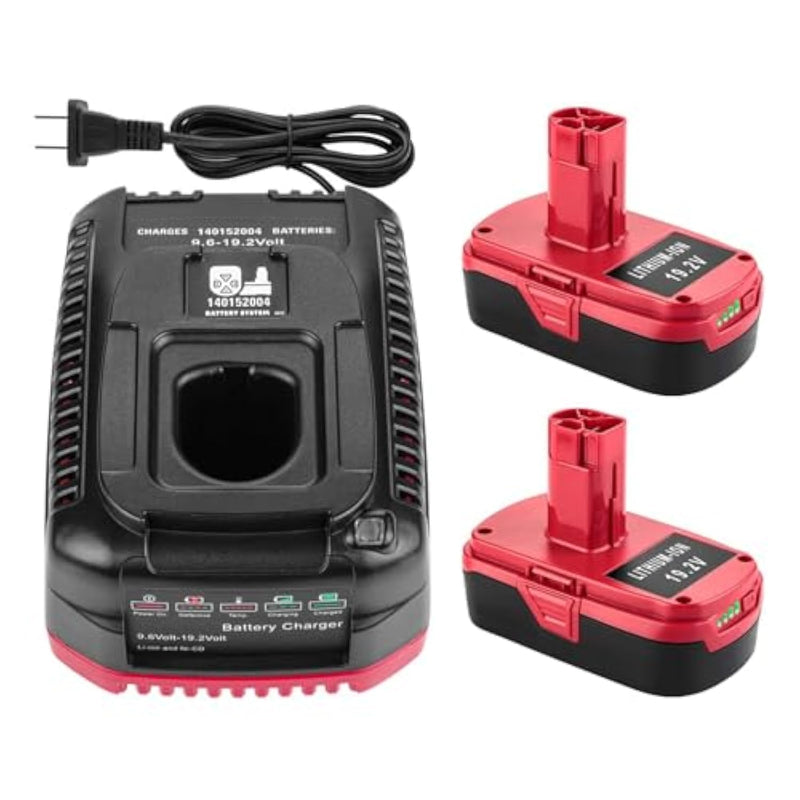 2Pack 4.0Ah Replacement For Craftsman 19.2 Volt Lithium Battery C3 Xcp 130279005 1323903 130211004 11045 With Craftsman 19.2 Volt Battery Charger