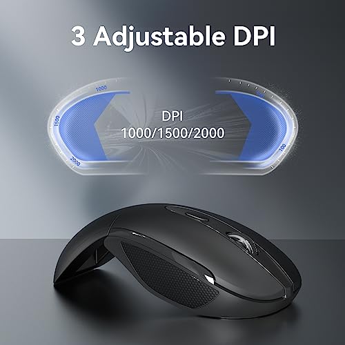 Folding Wireless Mouse, 2.4G Travel Mouse Portable 3 Adjustable Dpi 2000/1500/1000 Compatible With Notebook, Pc, Computer, 2-Year Battery Life