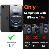 For Iphone 16E Case [Compatible With Magsafe] [Shockproof] [Dropproof] [With Screen Protector ] Heavy Duty Protection Phone Case Cover For Apple Iphone 16E 2025 6.1 Inch (Black)