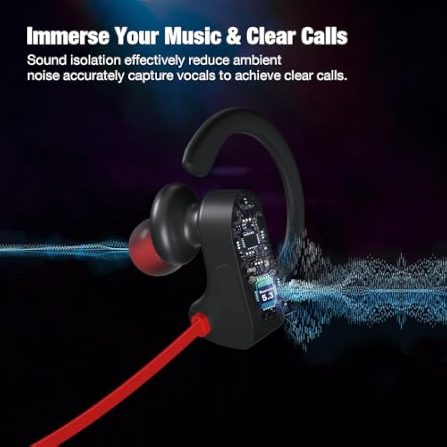 Bluetooth Headphones, Wireless Headphones 16H Playtime Wireless Earbuds With M