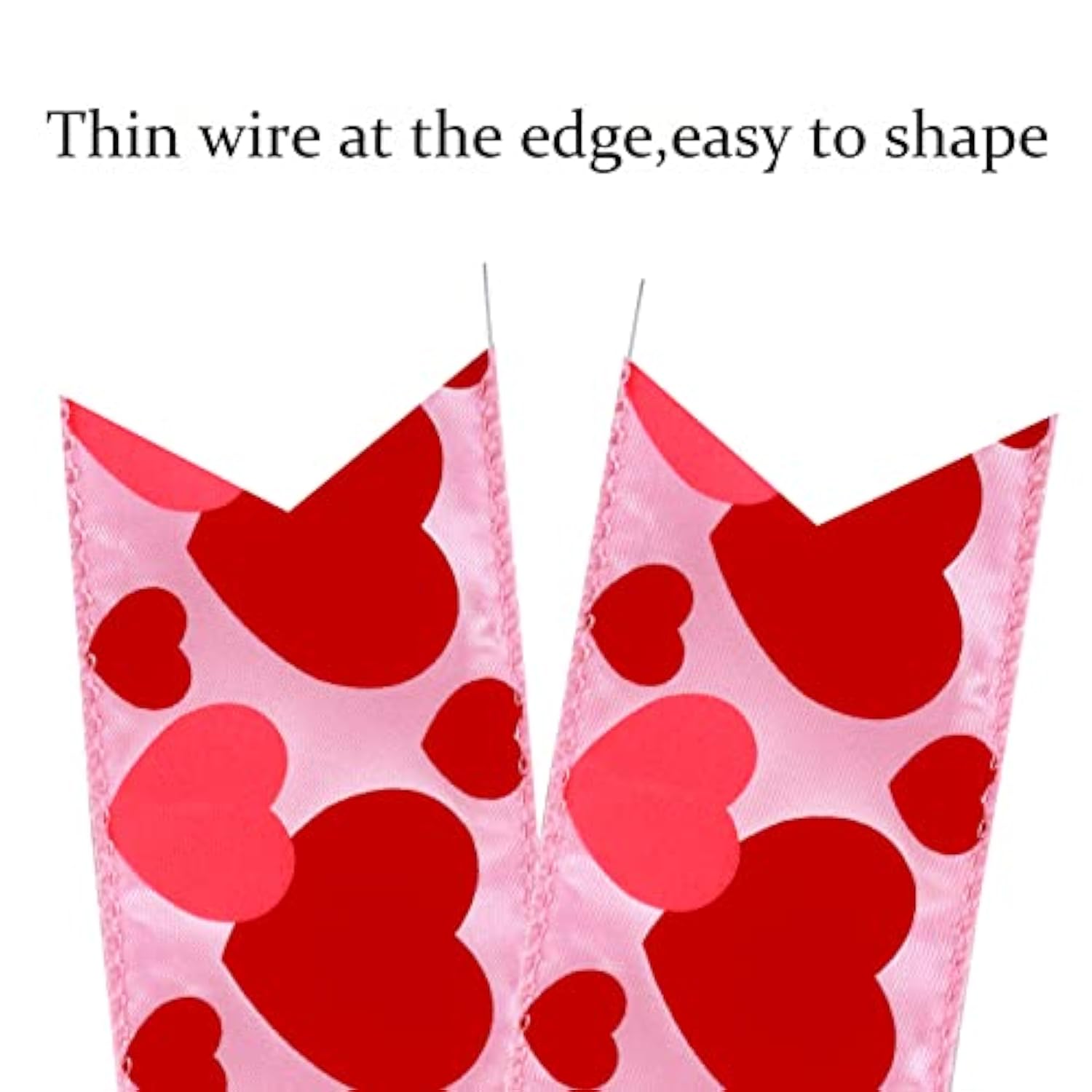 Valentine Tree Topper Bow With Heart Decorations, 11.4”X19.6” Large Red Pink Valentines Wreath Bow Decor For Valentine'S Day Wedding Holiday Party Wall Home Front Door Decorative
