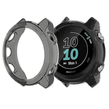 Compatible For Garmin Forerunner 55 Screen Protector With Case, (2+1Pack) Tempered Glass Film Full Coverage + Soft Tpu Protective Case Compatible For Garmin 55 Smartwatch