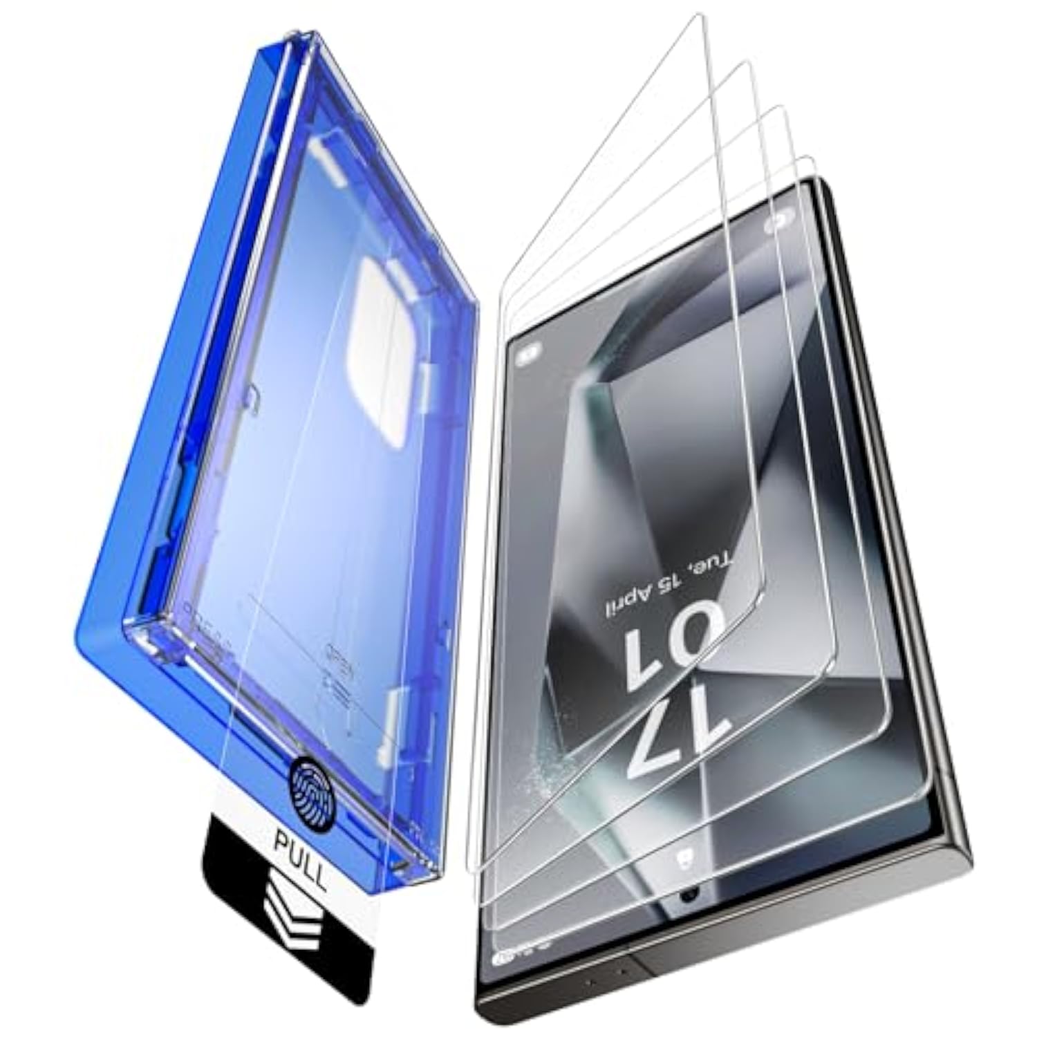 - 4 Pack For Galaxy S24 Ultra [6.8"] Screen Protector, 100% Fingerprint Unlock, 9H+ Hardness Military Grade Shatterproof Long Durable Tempered Glass Film With Flawless Fit Box, Hd Clear