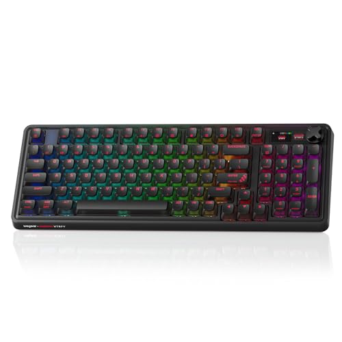 Cherry X Pixiu 98 8Khz Esports Gaming Mechanical Keyboard, 8000Hz Polling, Mx2A Red Switches, Tri-Mode Bluetooth/2.4G/Usb-C Wired, Hot-Swap Gasket Custom Keyboard With Knob, Pbt, Rgb Backlit