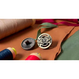 Shank Button - 30 Pack, 6 Of Each Assorted Design, Carved Bronze Tone