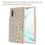 Premium PU Leather Phone Case for Samsung Galaxy Note 10 Plus with Card Holder and RFID Blocking - Beige Leopard Pattern