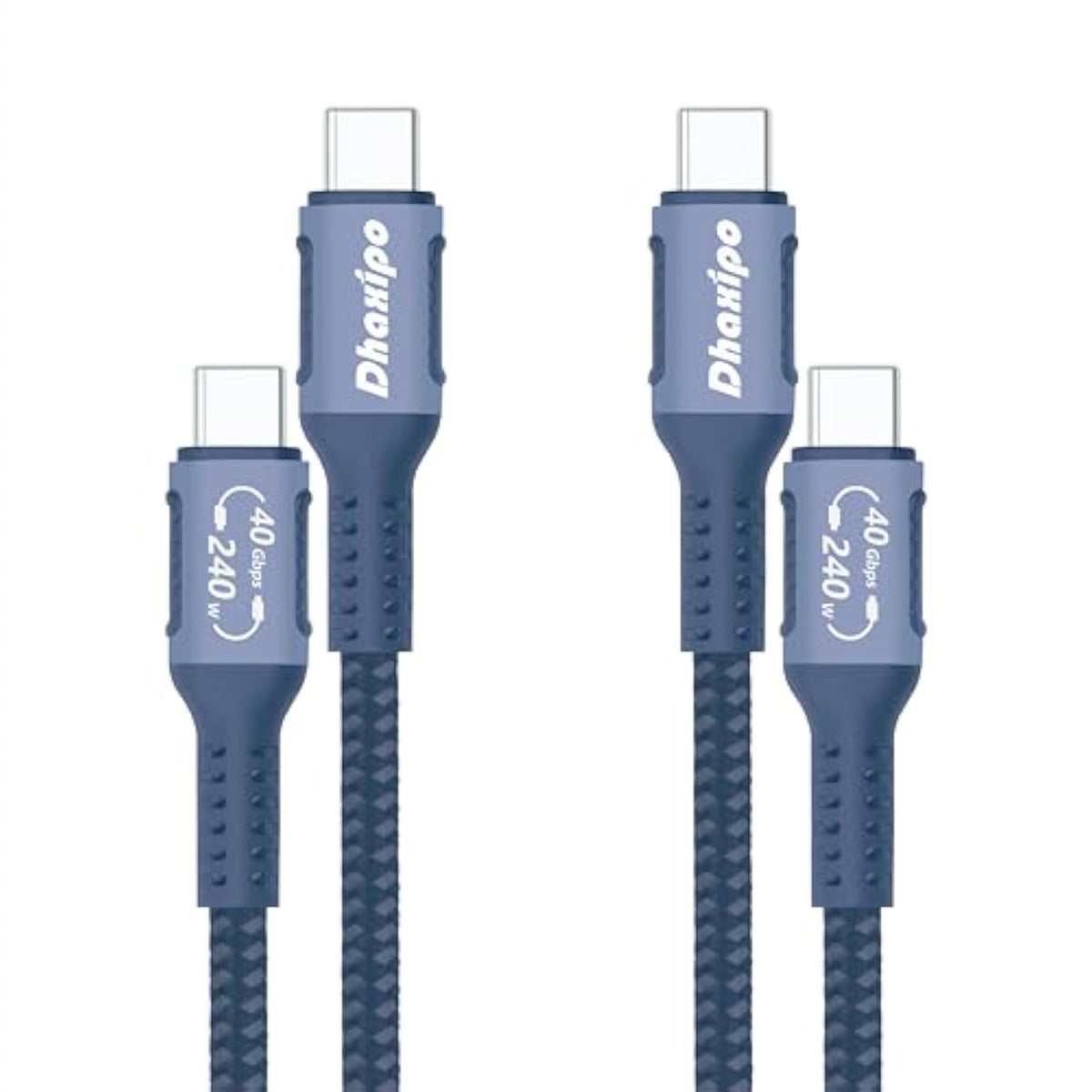 Usb 4 For Thunderbolt 4 Cable 4Ft [2 Pack], 40 Gbps Data Transfer With 240W And 4K@144Hz 5K@ 60Hz Or 8K@30Hz,Compatible With Thunderbolt 4/3 Cable And Usb C,Fit For Laptop,Docking,Monitor.