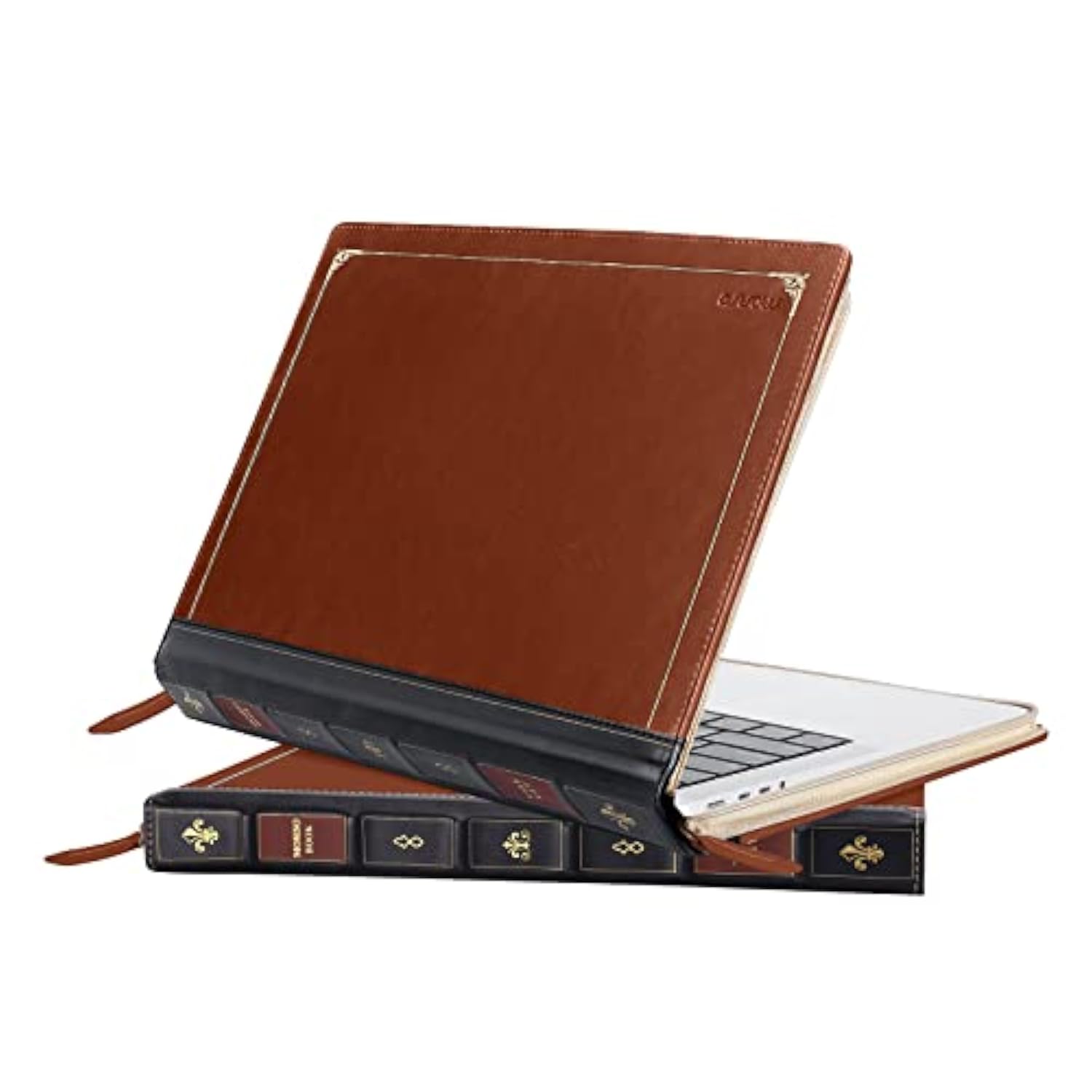 MOSISO Compatible with MacBook Pro 14 inch Case 2025 2024 2023 2022 2021 M4 A3112 A3185 A3401 M3 A2918 A2992 M2 A2779 M1 A2442,PU Leather Laptop Sleeve Vintage Zippered Protective Case Cover,Brown