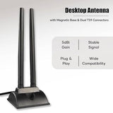Dual Band Wifi Antenna 2.4Ghz 5Ghz 5.8Ghz Ts9 Wifi Antenna With Magnetic Base 5Dbi External Antennas For Wi-Fi Router/Hotspot/Industrial Iot/Car Wifi, 6.56Ft Low Loss Cable