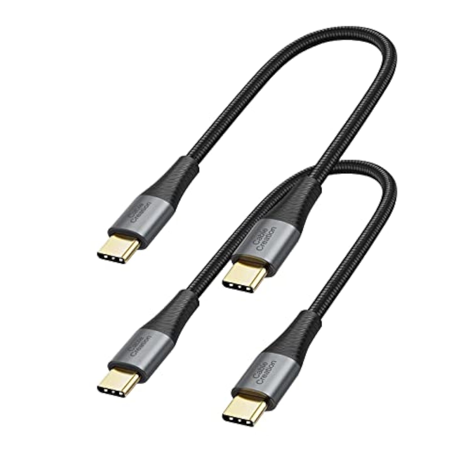 CableCreation Short USB C to USB C Cable 2 Pack, Type C Fast Charging USB C Cable 0.8FT, Double-Braided Exterior Compatible with Galaxy S22 Ultra S22 S21 S20 Note 20, MacBook, iPad mini 6