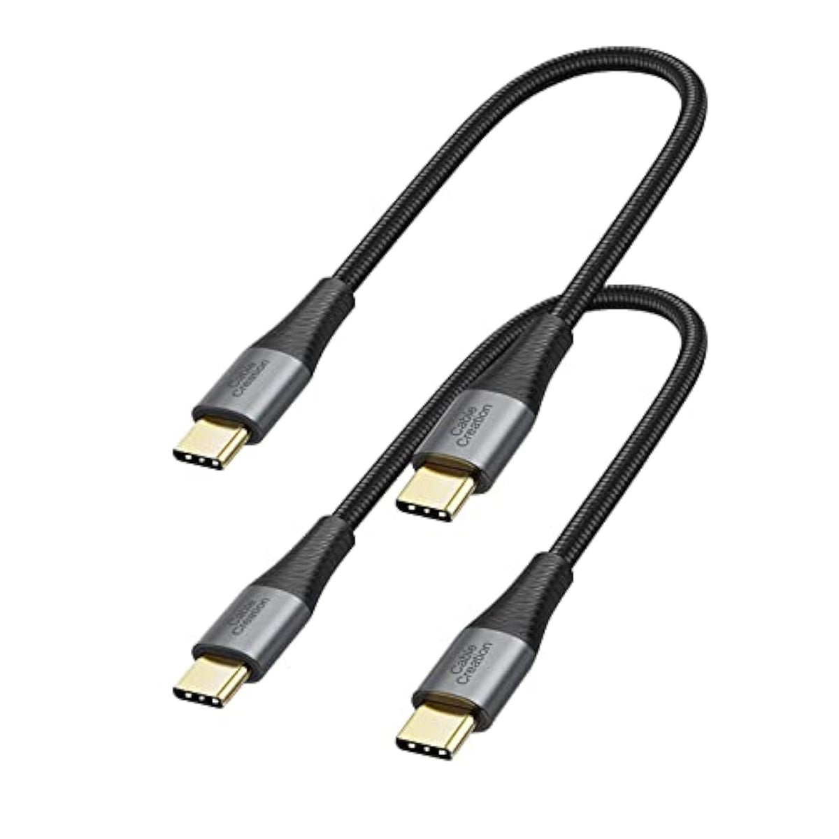 CableCreation Short USB C to USB C Cable 2 Pack, Type C Fast Charging USB C Cable 0.8FT, Double-Braided Exterior Compatible with Galaxy S22 Ultra S22 S21 S20 Note 20, MacBook, iPad mini 6