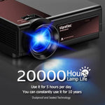 Mini Projector ,5G Wifi Bluetooth Projector, 12000L Native 1920*1080 P Video Projector, Outdoor Projector , Home Theater Compatible With Hdmi/Usb ,For Portable Movie Video (Black)