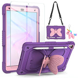 For Ipad 9Th 8Th 7Th Generation Case With Screen Protector Butterfly Stand Sho
