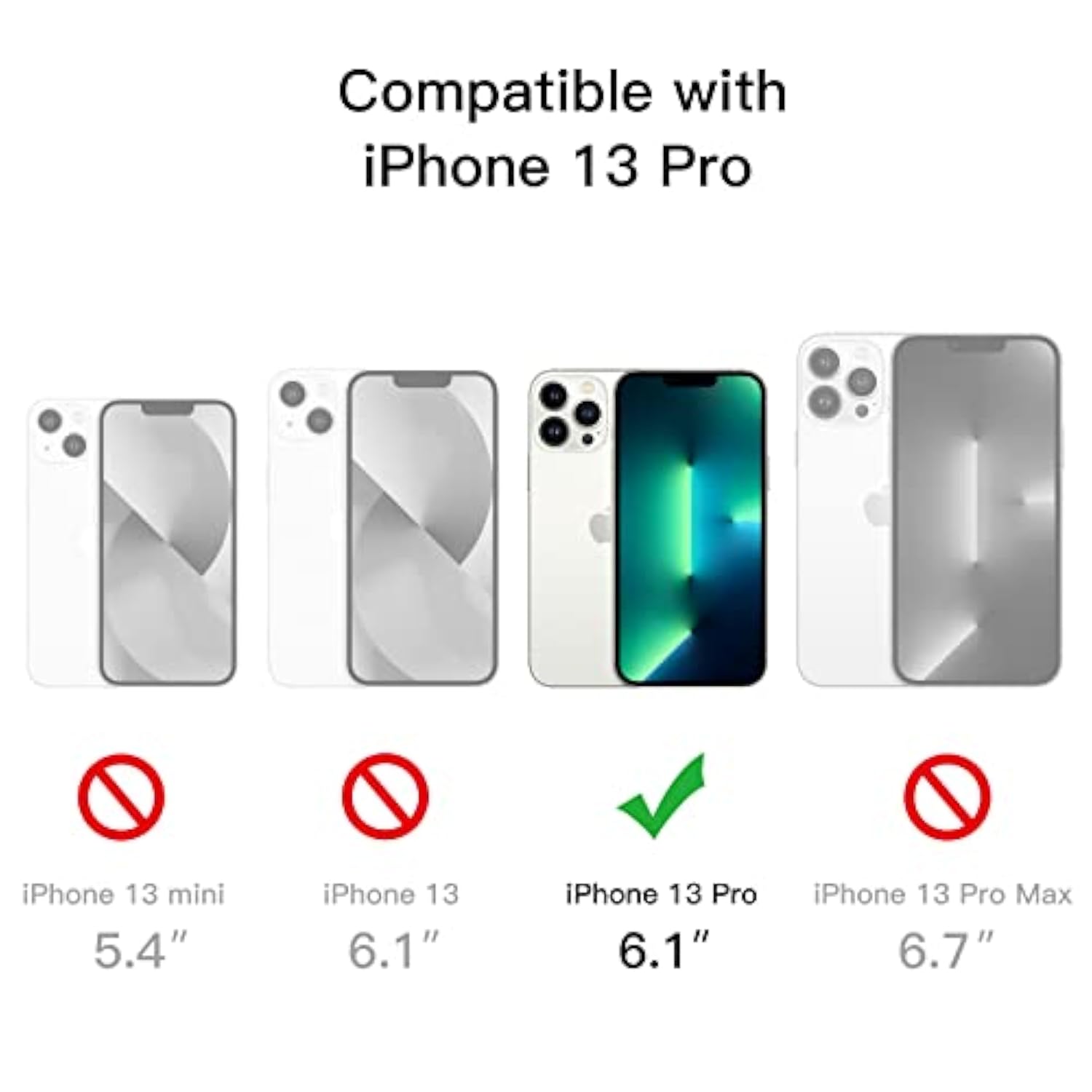 JETech Kickstand Case for iPhone 13 Pro, 6.1-Inch, Support Wireless Charging, Slim Shockproof Bumper Phone Cover, 3-Way Metal Stand (Clear)